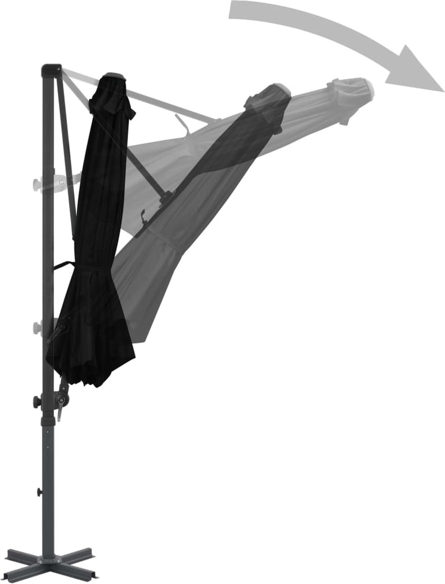 vidaXL Zweefparasol met aluminium paal 300 cm zwart (8719883758893)