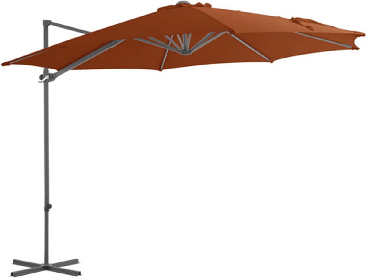 vidaXL Zweefparasol met stalen paal 300 cm terracottakleurig (8720286181171)