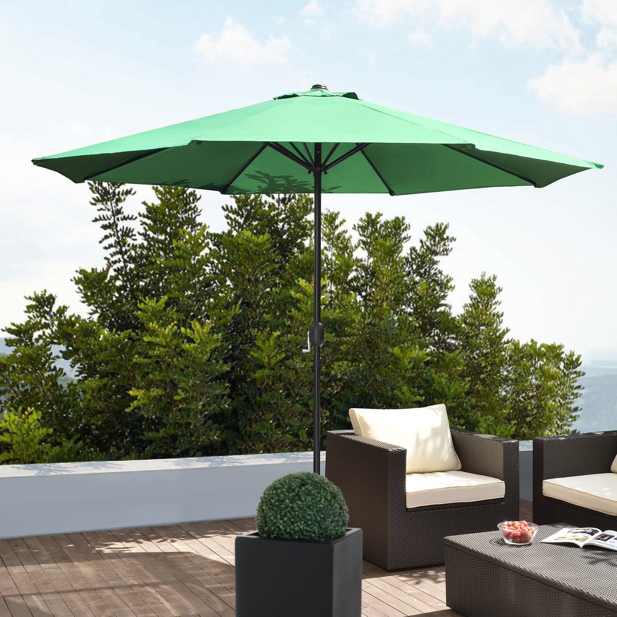 Tuin parasol stokparasol 300x230 cm groen (4260390260255)