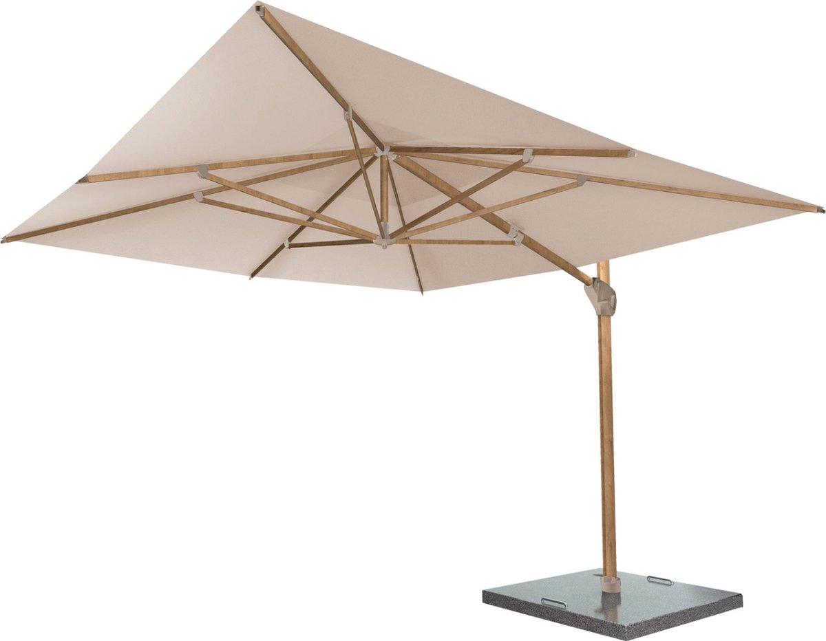 4 Seasons Outdoor Hacienda Zweefparasol 300x400 - Sand/Houtlook Frame (8720087018041)