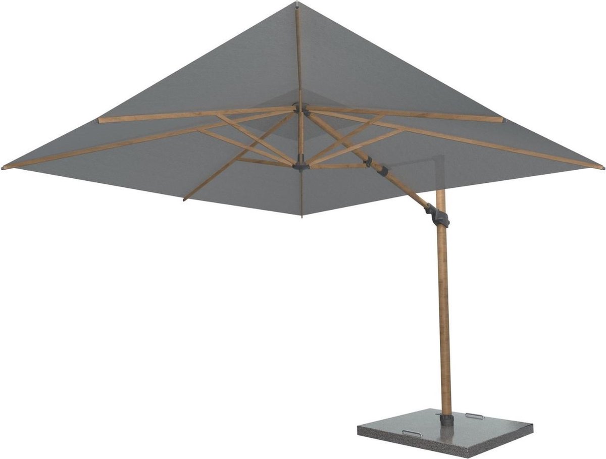 4 Seasons Outdoor Siesta Premium Zweefparasol 300x300 - Antraciet/Houtlook Frame (8720087006949)