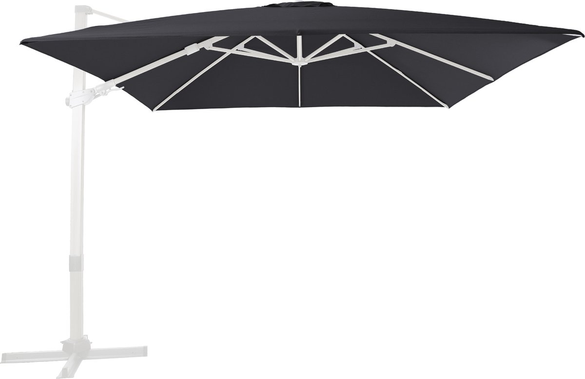 AXI Apollo Premium Zweefparasol 300x300 cm Wit/grijs - Gepoedercoat aluminium frame met kruisvoet - 360° Draaibaar - Kantelbaar - UV werend doek (8720365063497)