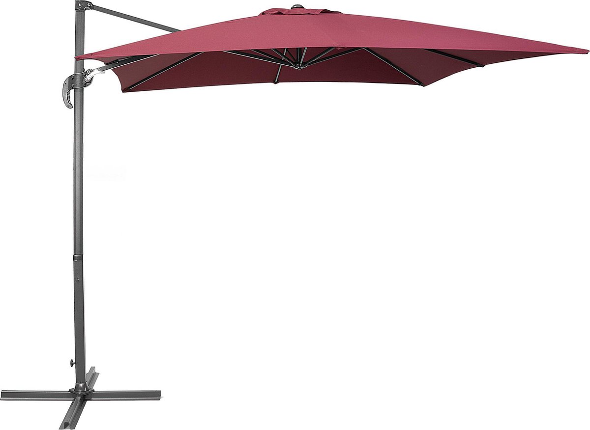 Beliani MONZA - Zweefparasol - Rood - Kunststof (4260602371021)