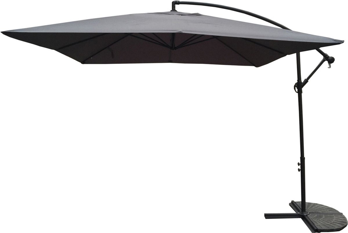 Bestgarden Zweefparasol Aluminium Hangend - Tuinmeubelen - 3x3 m Antraciet (8711621951504)