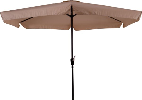 CUHOC Parasol met Volanten - Ecru Parasol -Beige Parasol Stokparasol - 3m Parasol - Parasol met Molen - 6 Hoekige Parasol - Makkelijk in te draaien Parasol (8720195859802)