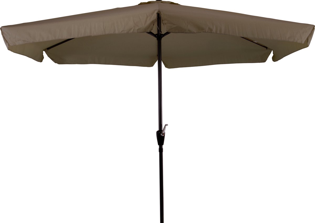 CUHOC Parasol met Volanten - Taupe Parasol - Parasol Stokparasol - 3m Parasol - Parasol met Molen - 6 Hoekige Parasol - Makkelijk in te draaien Parasol (8720195859789)