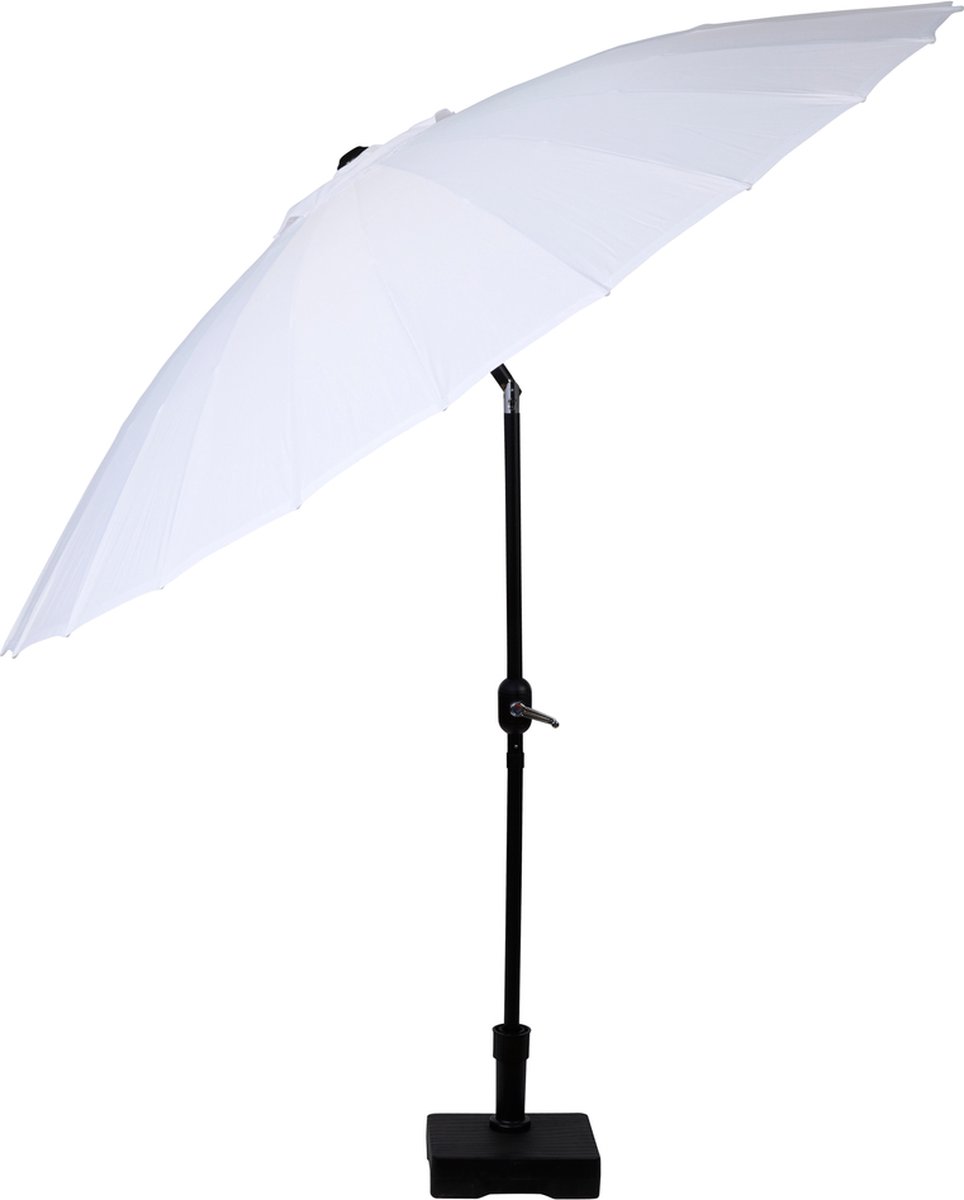 Camp Active Parasol - Zonnescherm voor Balkon en Terras - ⌀250 x 240 cm - Stokparasol - Parasol zonder Voet - Wit (8711252503479)