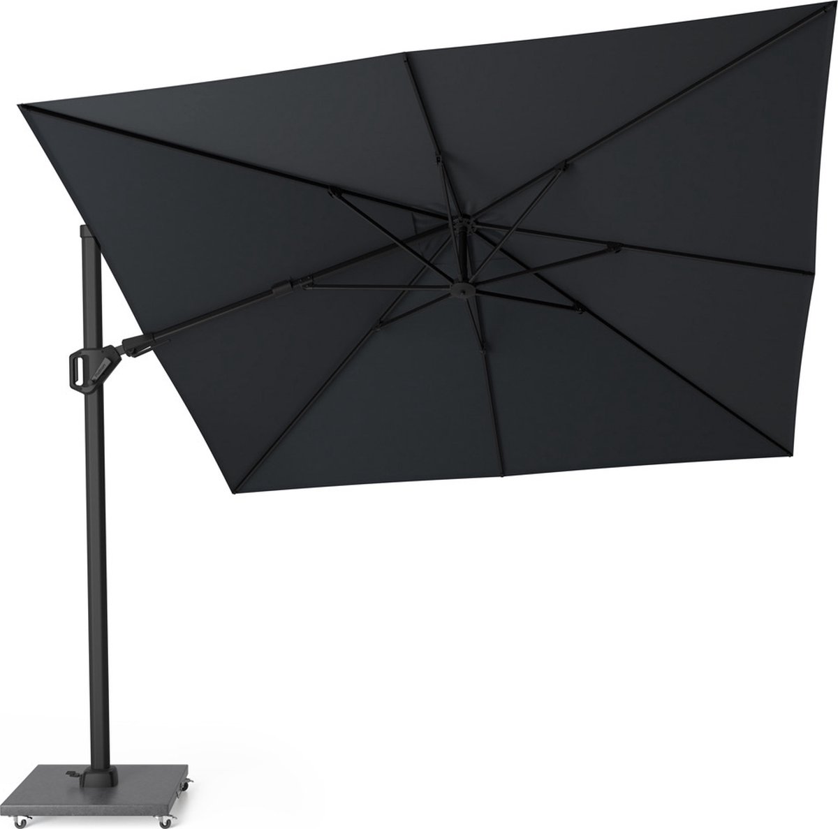 Challenger T2 premium zweefparasol 300x300 cm matt black mast jet black (0659424230519)