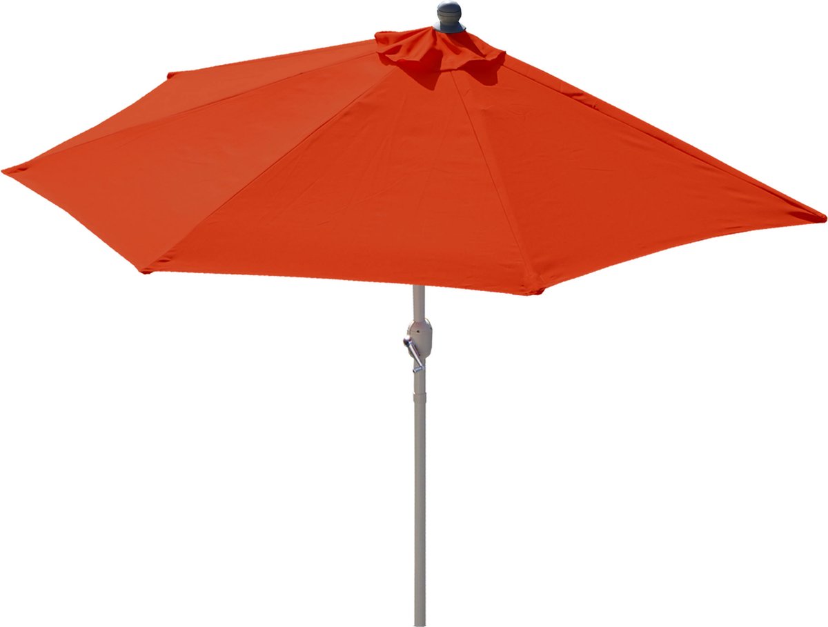 Cosmo Casa Catering zweefparasol - Polyester/Aluminium - 25kg - Flap - Terracotta - Met standaard - Draaibaar - 3.5x3.5m (⌀4.95m) (7595981084123)