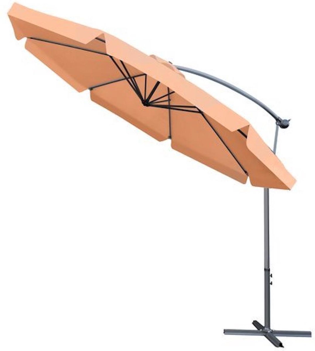 EASTWALL Parasol - Verstelbare arm - 3.5m arm - Zweefparasol - Tuin parasol - 245x350cm - UV werend doek - Stokparasol - Beige - Lange gebruikstijd - Eenvoudig verstelbaar - Inclusief parasolvoet (8720254824512)