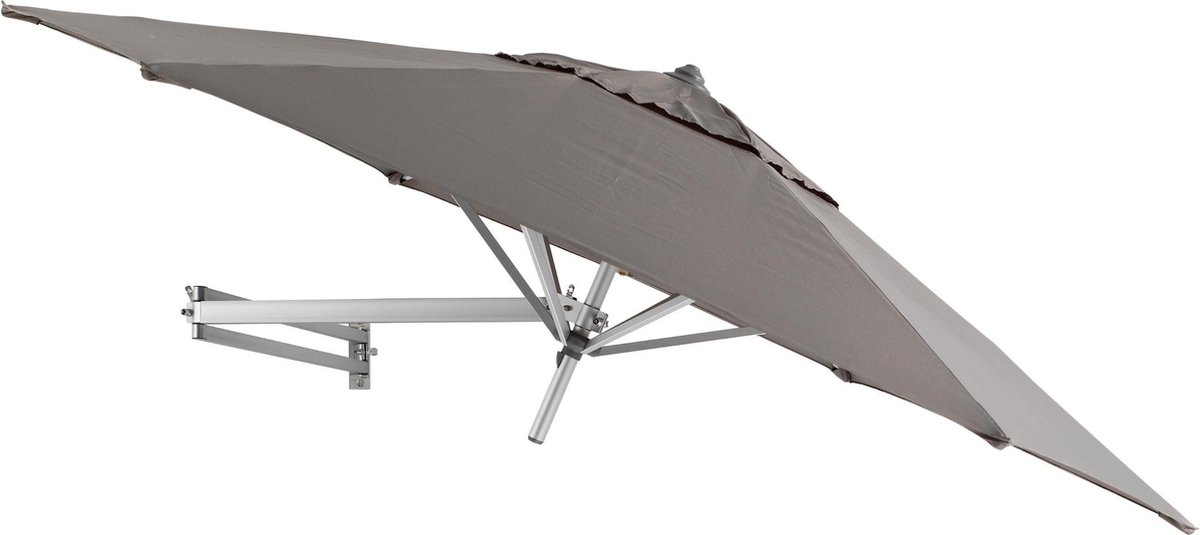 Easysol - Parasol - Muurparasol - Wandparasol - Parasol muurbevestiging - ⌀250 cm - Taupe (5425002467258)