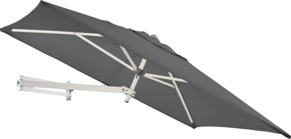 Easysol Wandparasol - Muurparasols - 200 x 140 cm - Parasol muurbestendig - Grijs - Muurparasol rechthoekig (5400943016734)