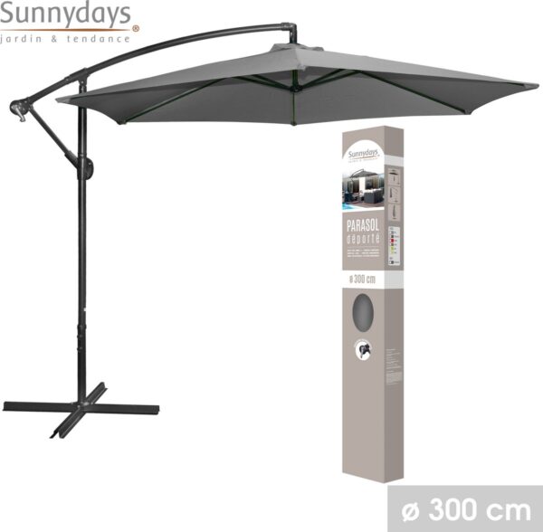 Farniente - Zweefparasol 300cm Antraciet - Urban Living Parasol (5414882243342)