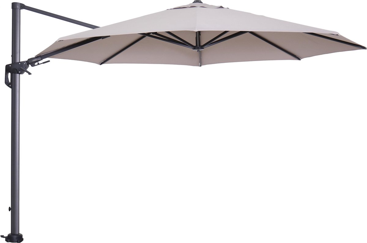 Garden Impressions - Hawaii - Original - Zweefparasol - rond - ⌀350 cm - Royal grey frame - sand (8713002112221)