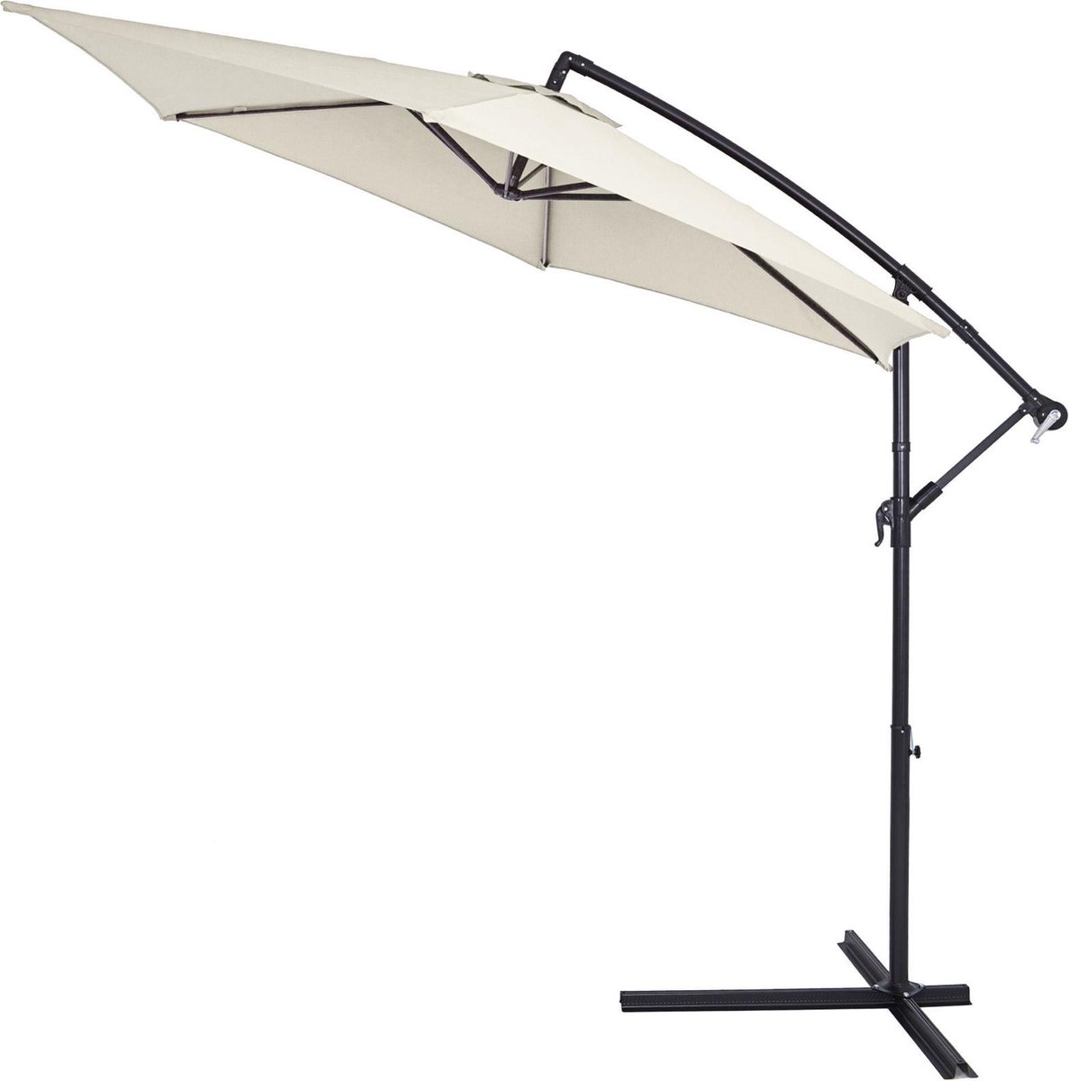 Kingsleeve Zweefparasol - Kantelbaar Handslinger - ⌀330cm Beige (4250525320602)