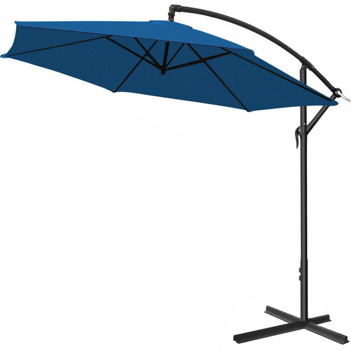 Kingsleeve Zweefparasol - Kantelbaar Handslinger - ⌀330cm Blauw (4250525320596)