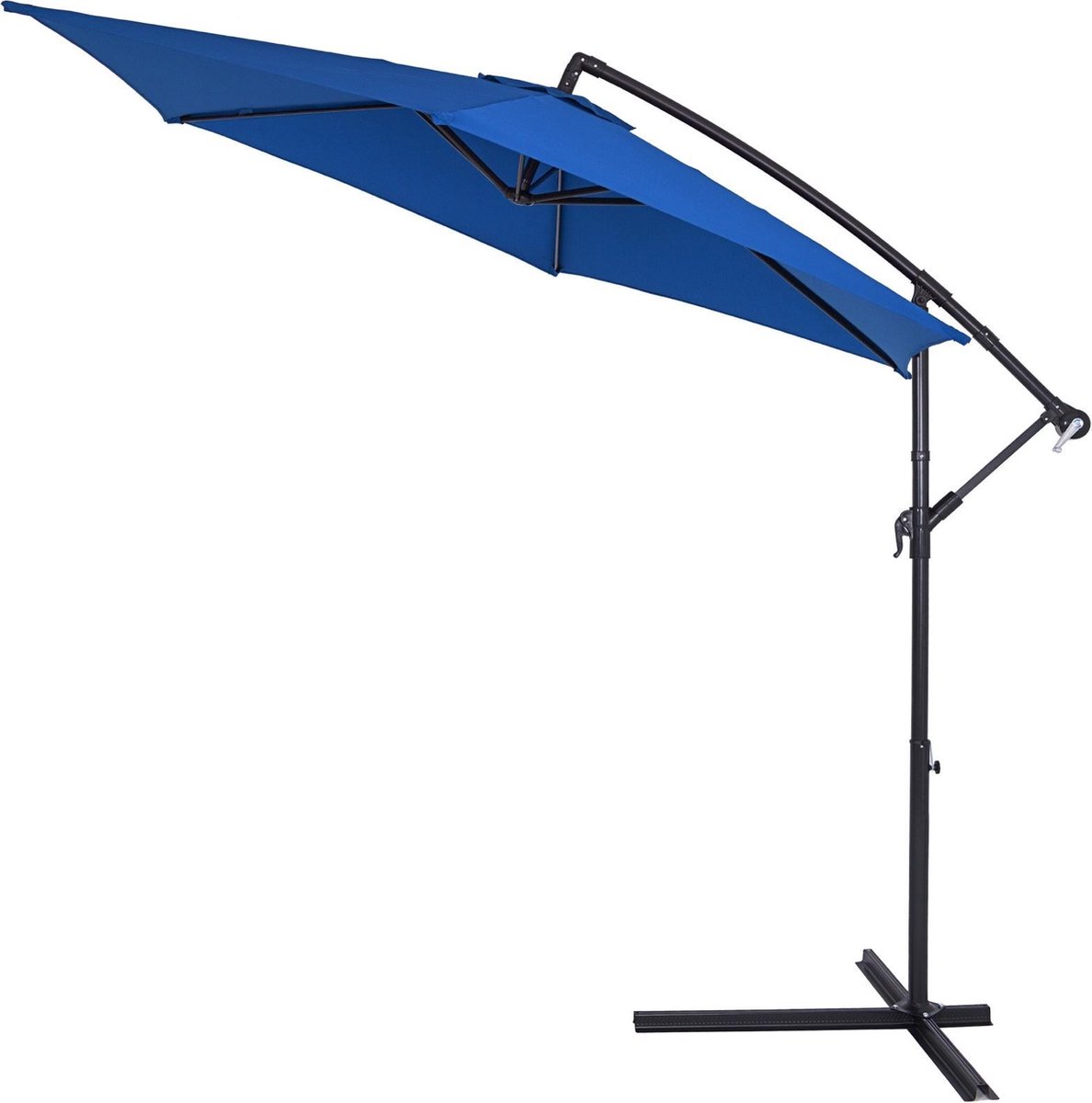 Kingsleeve Zweefparasol - ⌀330cm UV-Bescherming 50+ Slinger - Blauw (4250525335859)