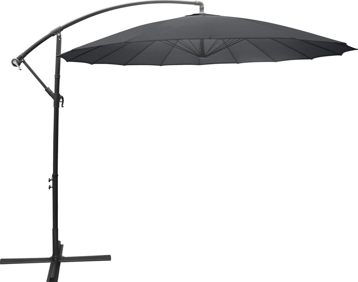 Kynast SAIGON parasol - duurzame zweefparasol - ⌀300 cm - Antraciet - 360° draai & kantelbaar (8830300478498)