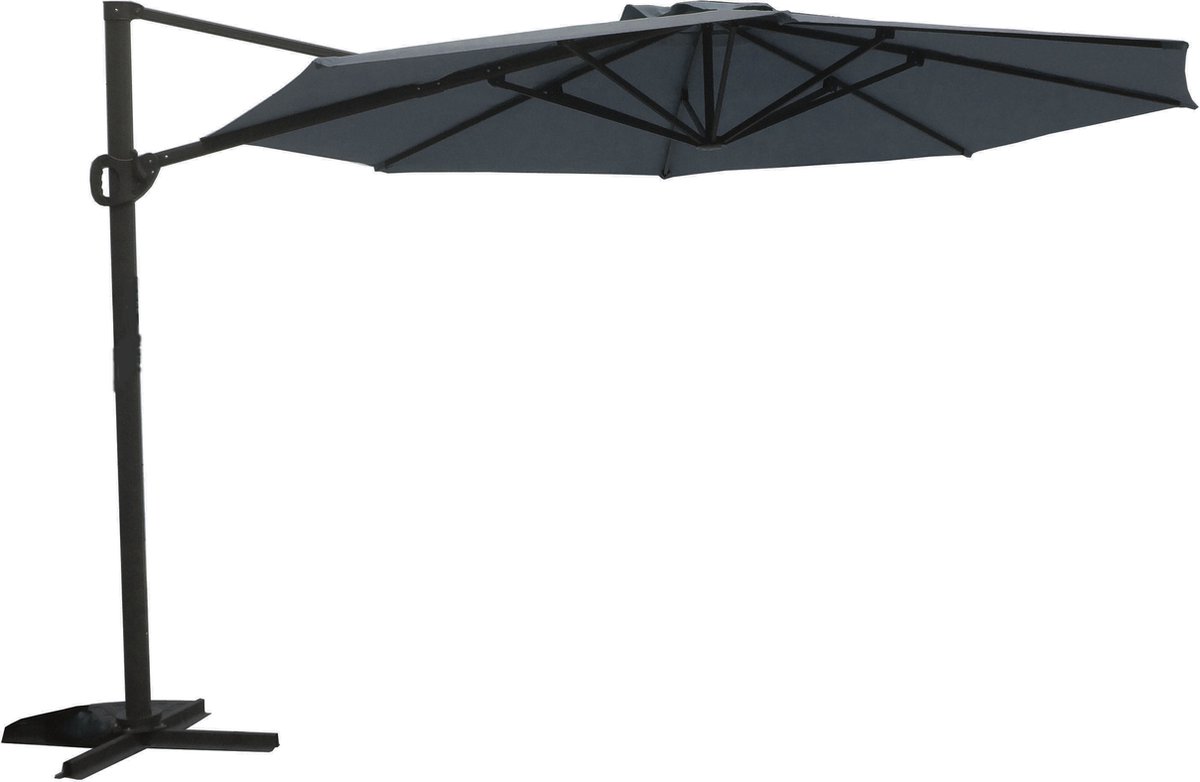 Kynast zweefparasol 3.5x3.5m knikbaar Parasol 360° draaibaar + kruispoot - UPF30+ UV bestendig tuinparasol (4057984007750)