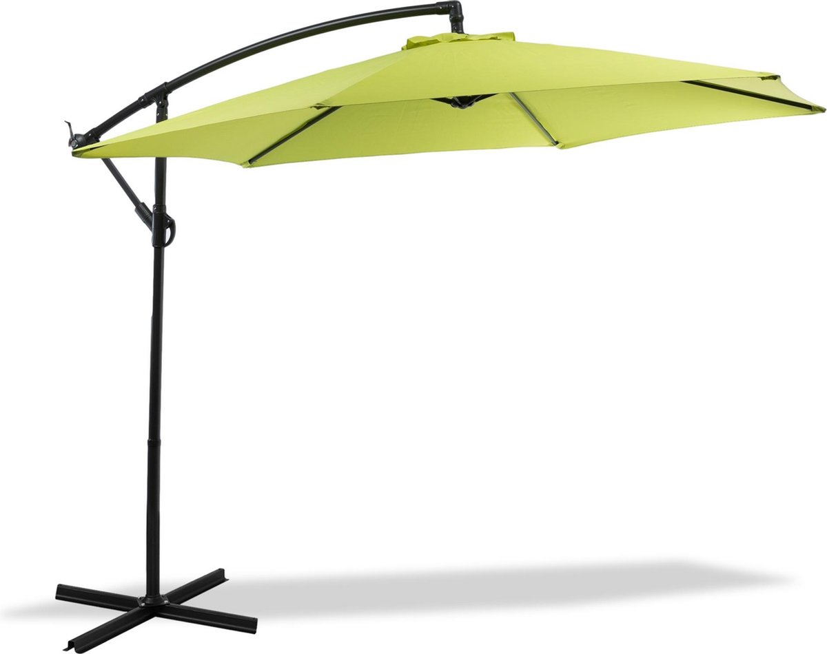 MaxxGarden Parasol - Zweefparasol - ⌀300 cm - Frame royal grey - Geel (5404022204944)