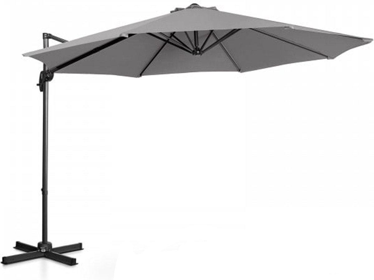 MaxxGarden Zweefparasol Milano - Luxe - 300cm - Antraciet - antraciet (5404022222733)