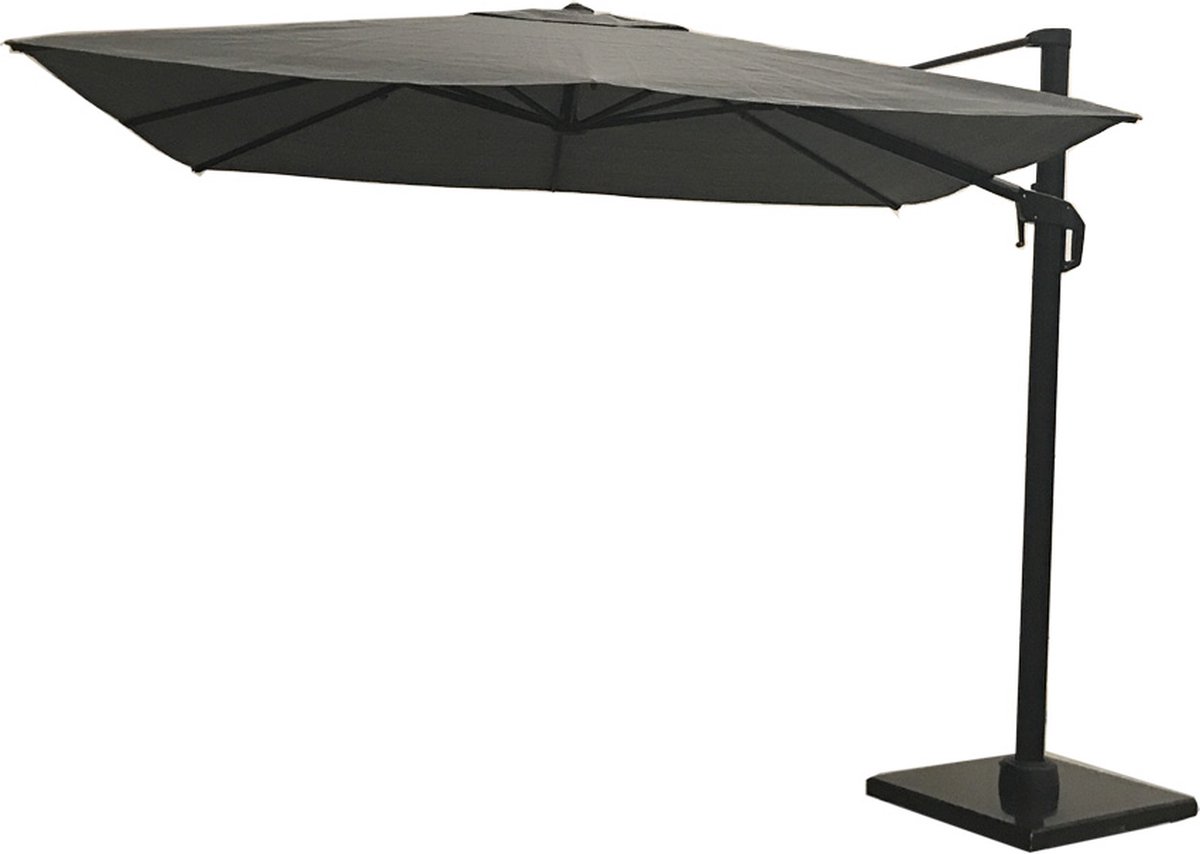 Nesling Coolfit - 300x300cm - Zweefparasol - Dubbel Kantelbaar - Antraciet - Met Kruisvoet - Met Beschermhoes (8721077130804)