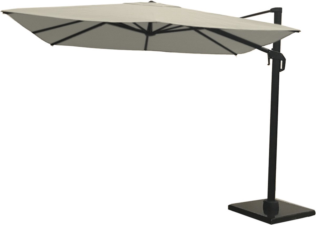 Nesling Coolfit - 300x300cm - Zweefparasol - Gebroken Wit - Kantelbaar - Met Kruisvoet - Met Beschermhoes (8721077130798)