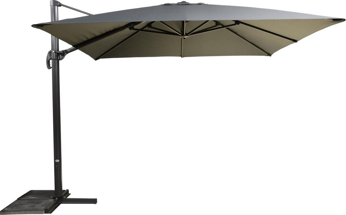 Outdoor Living - Zweefparasol Virgo grijs zonder volant 3x3mtr (8714365532398)