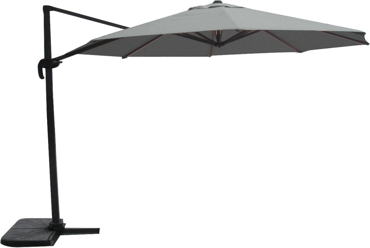 Outdoor Living - Zweefparasol Virgo grijs zonder volant ⌀3,5mtr (8714365532299)