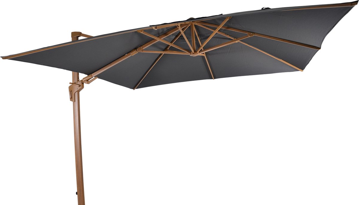 Outdoor Living - Zweefparasol VirgoFlex houtlook grijs 3x3mtr (8714365532770)