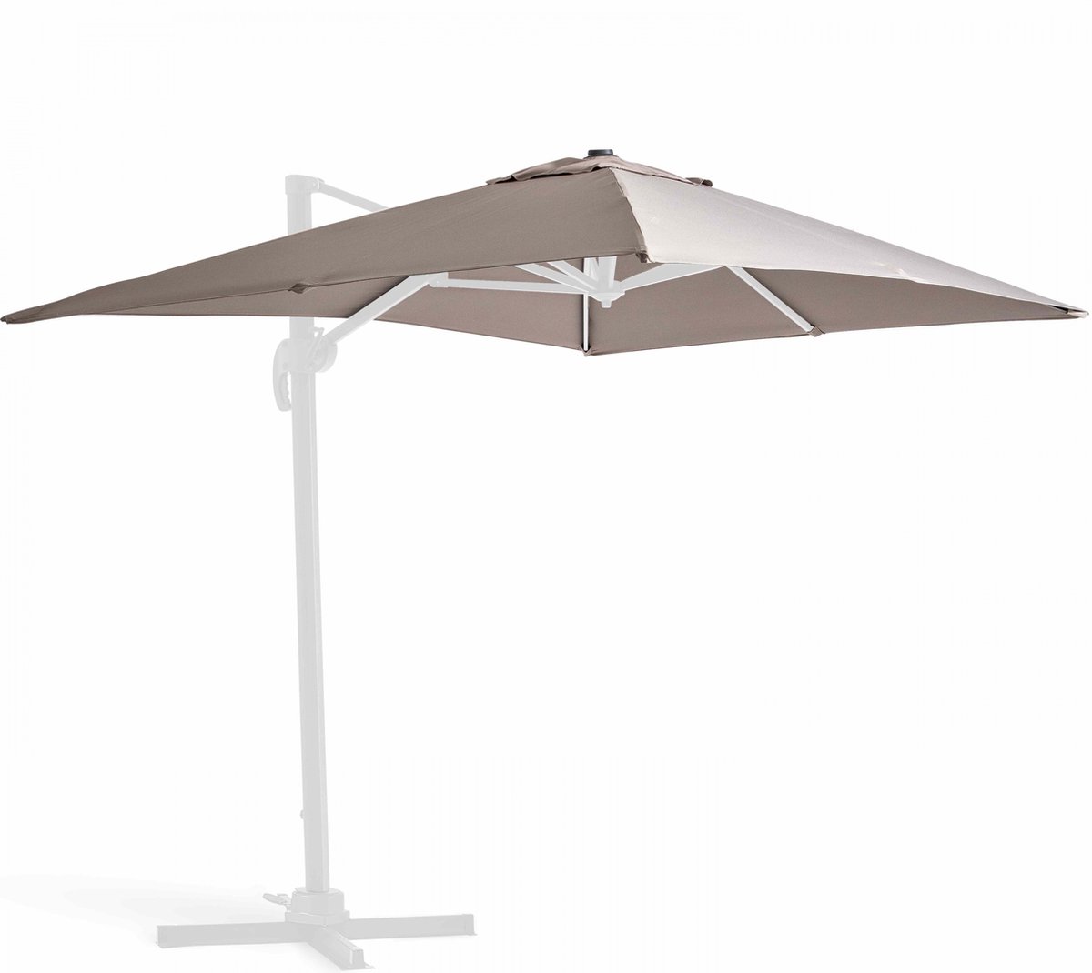 Oviala - Schaduwdoek voor zweefparasol 2x3m taupe (3663095036193)