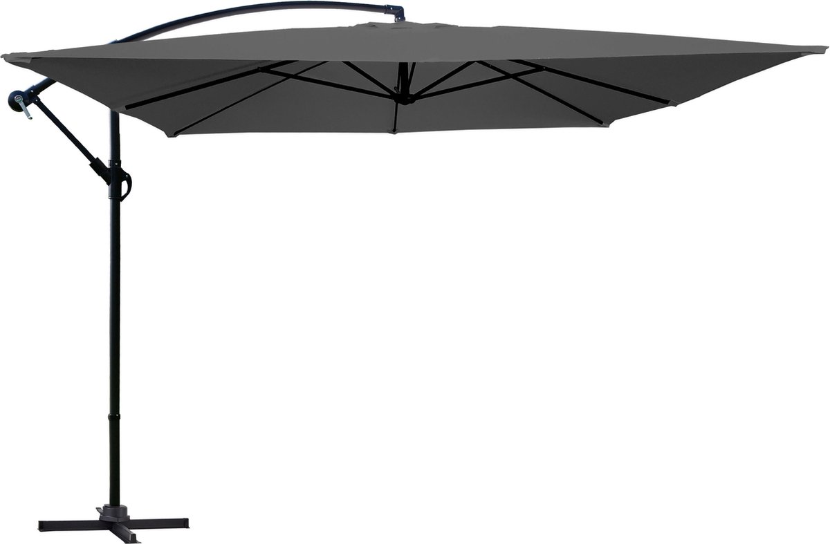 Oviala - Vierkante 3x3m antracietgrijze zweefparasol (3663095021243)