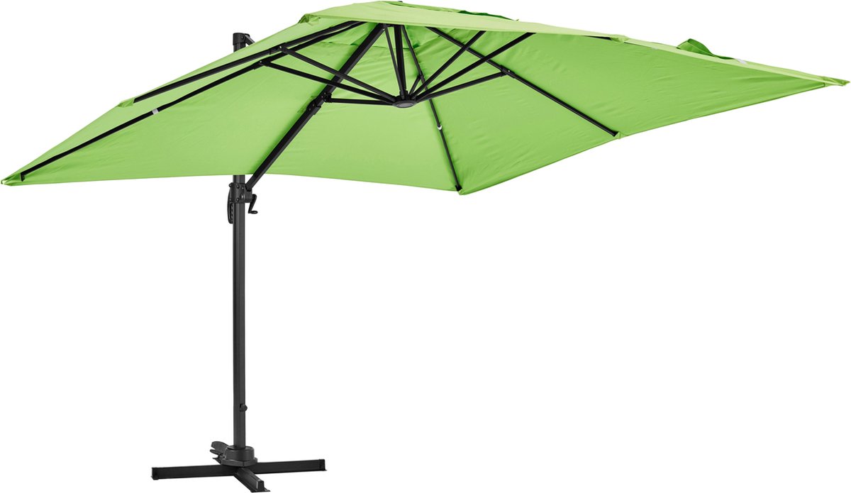 Oviala - Vierkante groene zweefparasol van 3 x 3m (3663095003973)