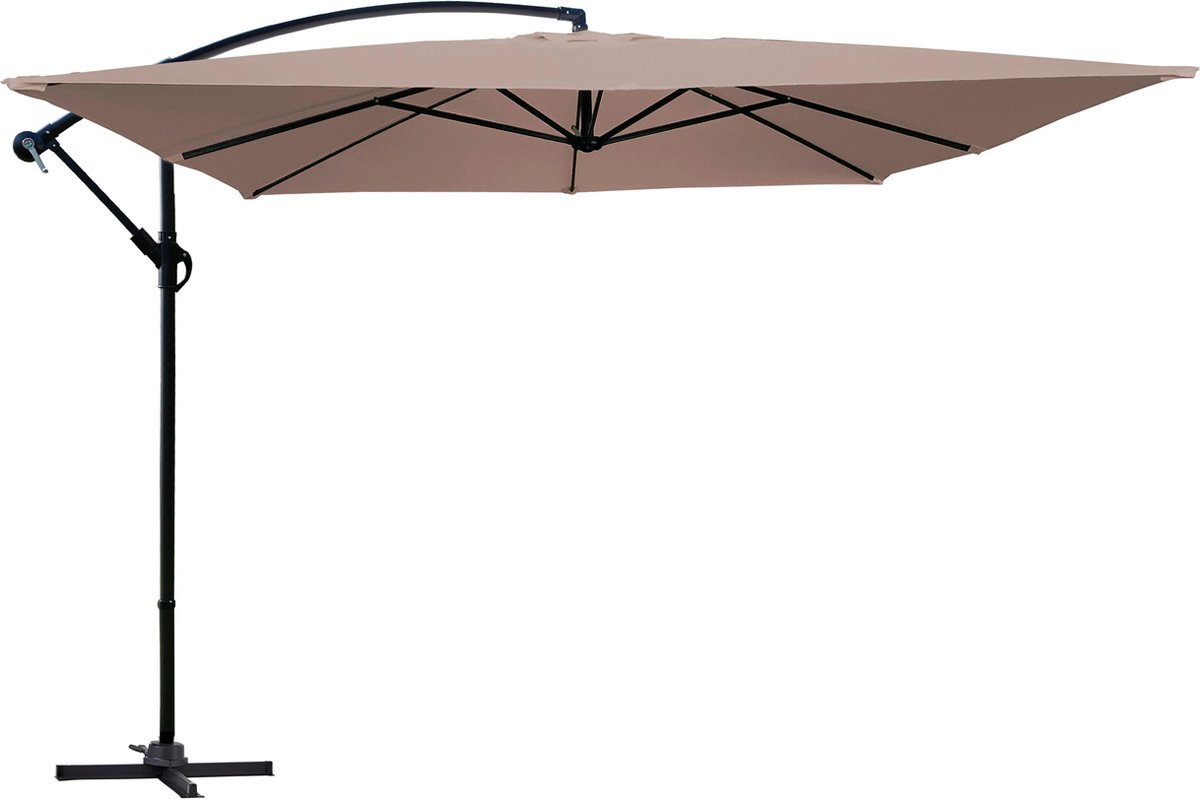 Oviala - Vierkante zweefparasol 3x3m taupe (3663095021274)