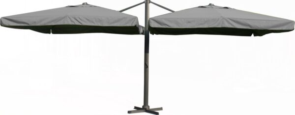 Paralux dubbele zweefparasol - 2 doeken van 3x4m - Donkergrijs (8720648747977)