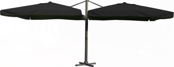 Paralux dubbele zweefparasol - 2 doeken van 3x4m - Zwart (8720648747960)