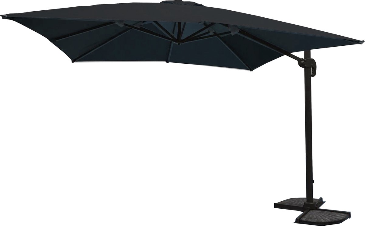 Paralux zweefparasol - 3x3m - Zwart - Kantelbaar - Tuinparasol (8720648747885)