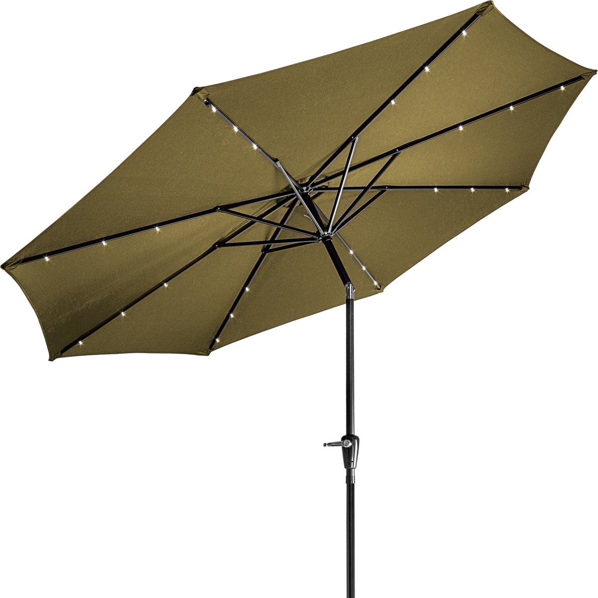 Parasol - Parasols - Strandparasol - Parasol balkon - Stokparasol - Parasol kantelbaar - Parasol knikarm - Parasol achthoekig - Inclusief parasol hoes - Waterafstotend - ⌀ 300 cm - Uv bescherming 30+ - Staal - Polyester - Bruin - ⌀ 300 x H 246 cm (6094106989998)