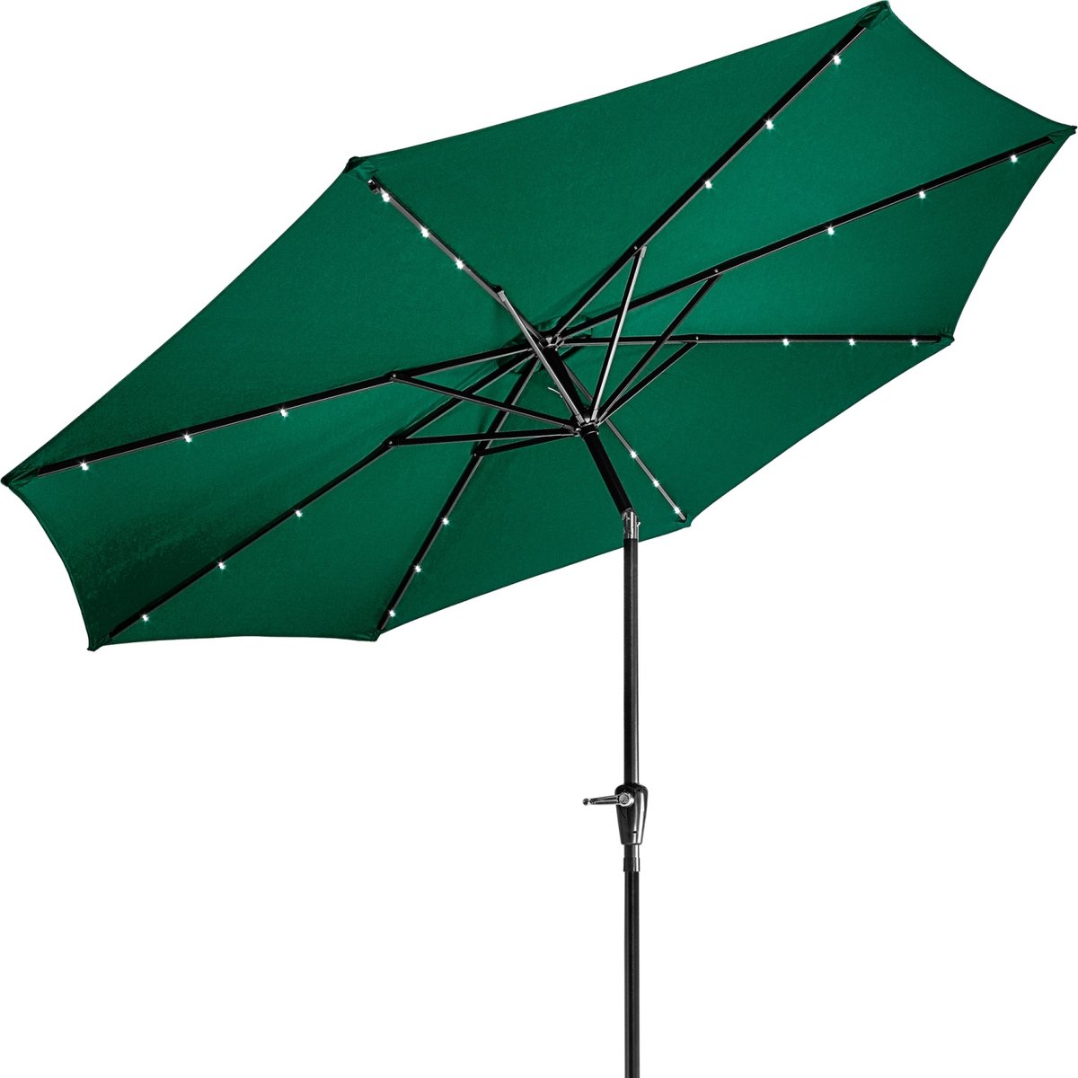 Parasol - Parasols - Strandparasol - Parasol balkon - Stokparasol - Parasol kantelbaar - Parasol knikarm - Parasol achthoekig - Inclusief parasol hoes - Waterafstotend - ⌀ 300 cm - Uv bescherming 30+ - Staal - Polyester - Groen - ⌀ 300 x H 246 cm (6094111256214)