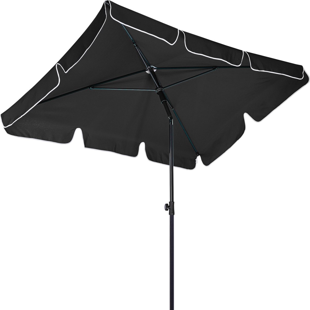 Parasol - Parasols - Strandparasol - Parasol balkon - Stokparasol - Parasol vierkant - Parasol kantelbaar - Parasol knikarm - Inclusief draagtas - UV bescherming 30+ - Metaal - Polyester - Antraciet - 200 x 125 x 240 cm (6094103222227)