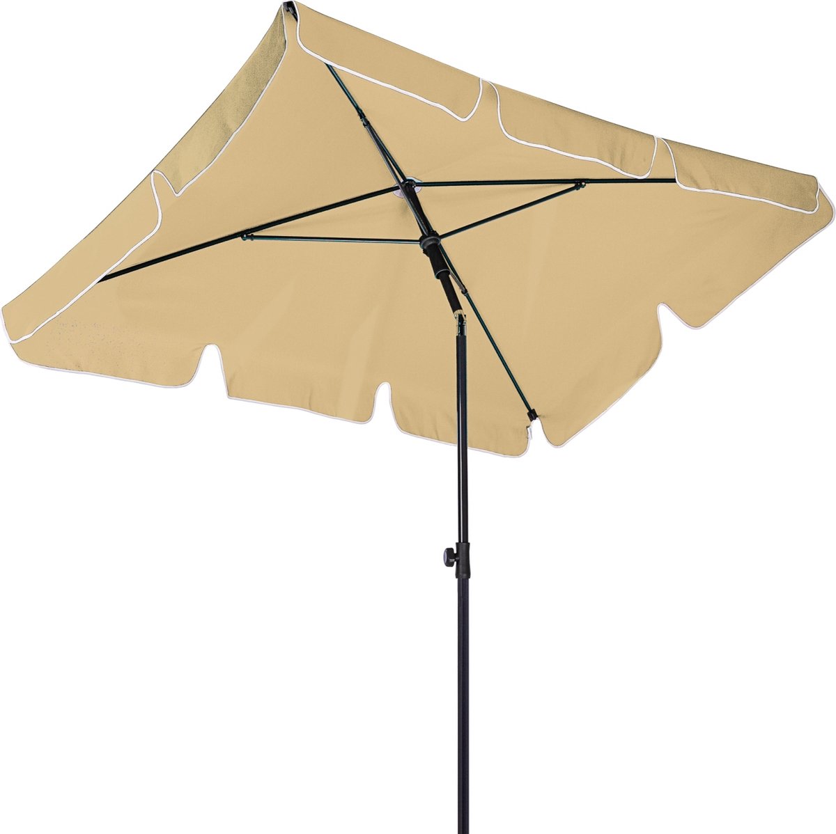 Parasol - Parasols - Strandparasol - Parasol balkon - Stokparasol - Parasol vierkant - Parasol kantelbaar - Parasol knikarm - Inclusief draagtas - UV bescherming 30+ - Metaal - Polyester - Room - 200 x 125 x 240 cm (6094119653602)