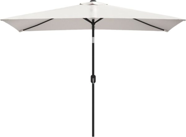 Parasol Zandwit met metalen paal | 200 x 300 cm | UV bestendig - Kleurvast | Zweefparasol| Stabiel - 252 cm hoog | Tuin decoratie - Parasol - Zonparasol - Tuinparasol (6097216621666)