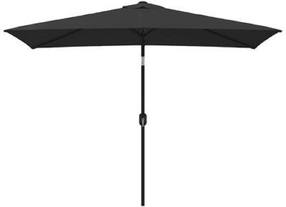 Parasol Zwart met metalen paal kantelbaar| 200 x 300 cm | UV bestendig - Kleurvast | Zweefparasol| Stabiel - 252 cm hoog | Tuin decoratie - Parasol - Zonparasol - Tuinparasol (6097202468411)