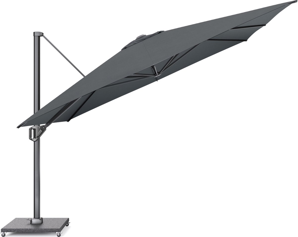 Platinum Sun & Shade - Zweefparasol - Challenger T1 Premium - 350x350cm - Faded Black - Kantelbaar - 360° Draaibaar - 98% UV protectie (8720039162723)