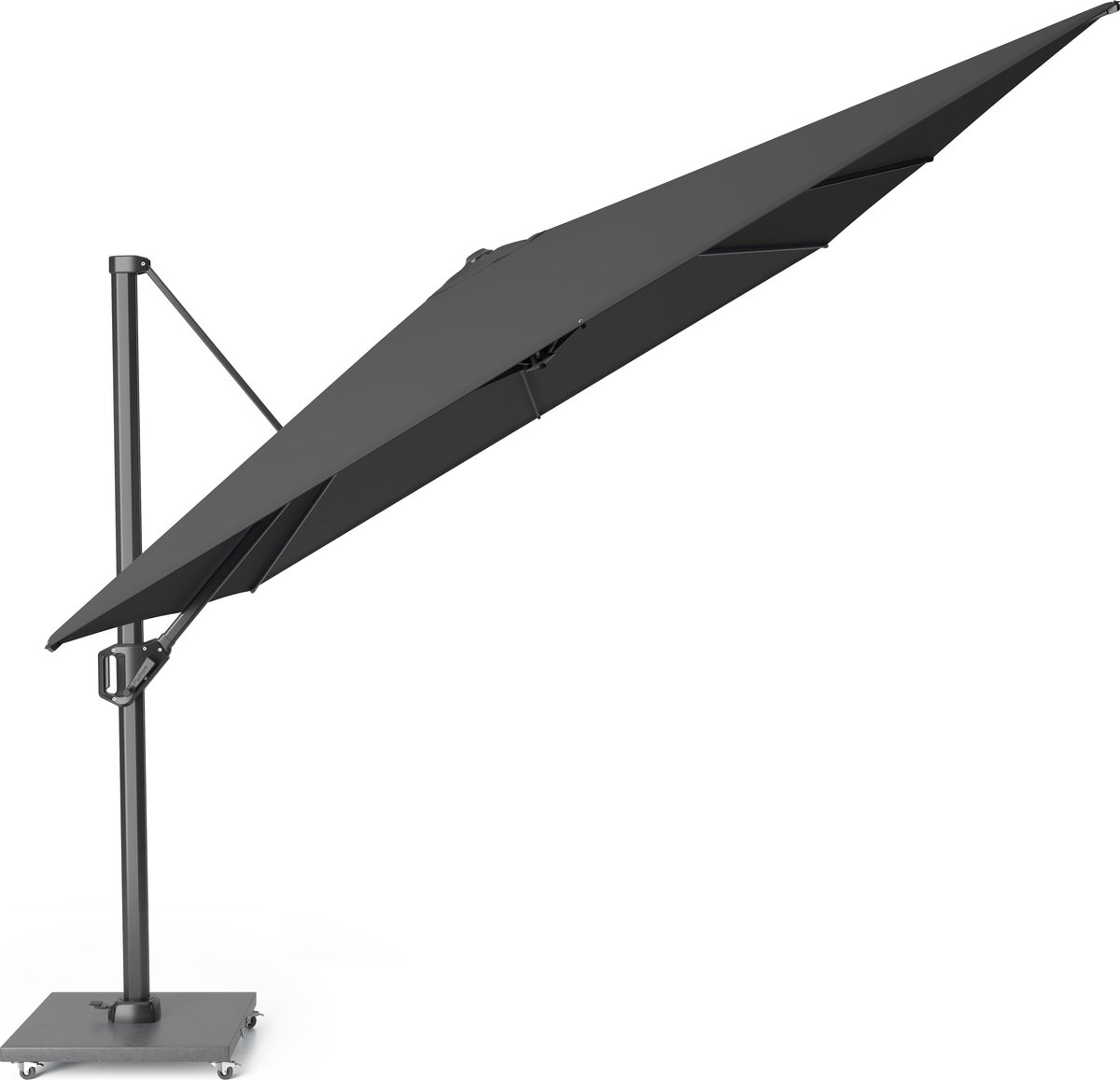 Platinum Sun & Shade - Zweefparasol - Challenger T1 Premium - 400x300cm - Faded Black - Kantelbaar - 360° Draaibaar - 98% UV protectie (8717591774730)