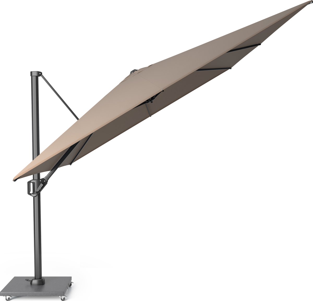 Platinum Sun & Shade - Zweefparasol - Challenger T1 Premium - 400x300cm - Havana - Kantelbaar - 360° Draaibaar - 98% UV protectie (8717591772361)