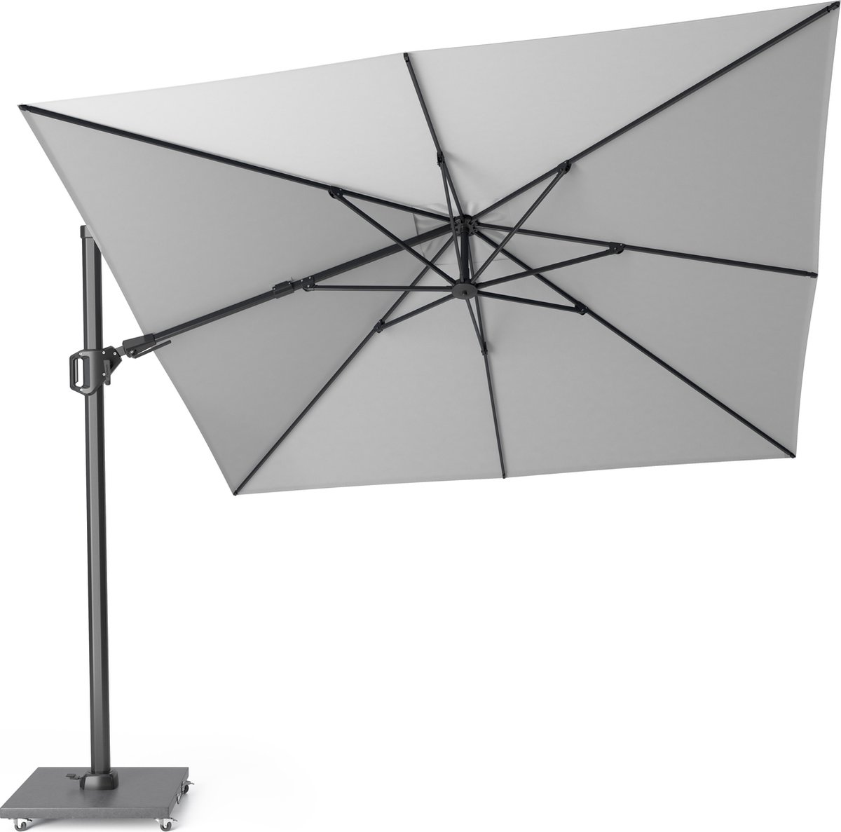 Platinum Sun & Shade - Zweefparasol - Challenger T² - 300x300 cm - Lichtgrijs - Dubbel Kantelbaar - 360° Draaibaar - 96% UV protectie (8720039160651)