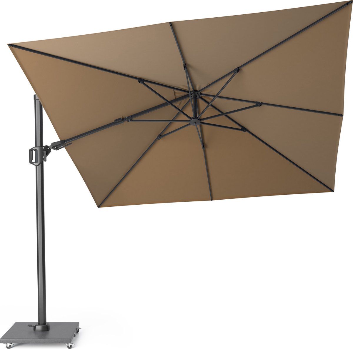 Platinum Sun & Shade - Zweefparasol - Challenger T² - 300x300 cm - Taupe - Dubbel Kantelbaar - 360° Draaibaar - 96% UV protectie (8717591772637)