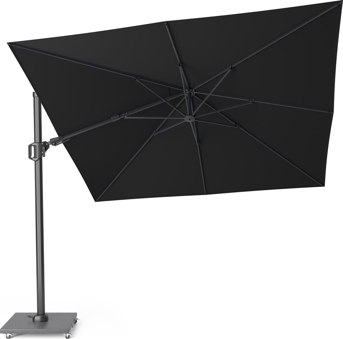 Platinum Sun & Shade - Zweefparasol - Challenger T² - 300x300cm - Zwart - Dubbel Kantelbaar - 360° Draaibaar - 96% UV protectie (8717591779063)