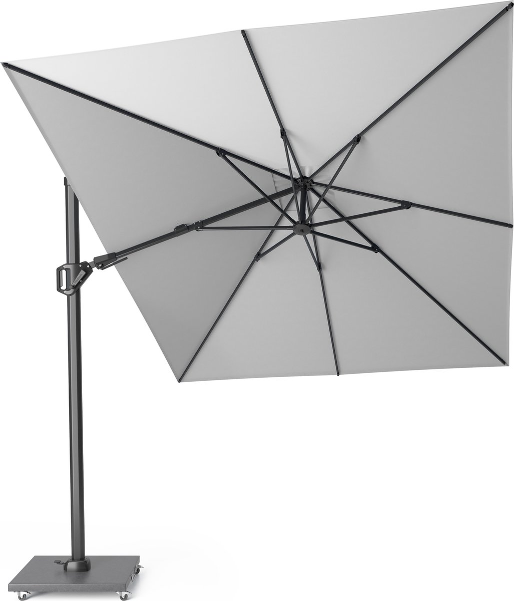 Platinum Sun & Shade - Zweefparasol - Challenger T² - 350x260cm - Lichtgrijs - Dubbel Kantelbaar - 360° Draaibaar - 96% UV protectie (8720039162792)